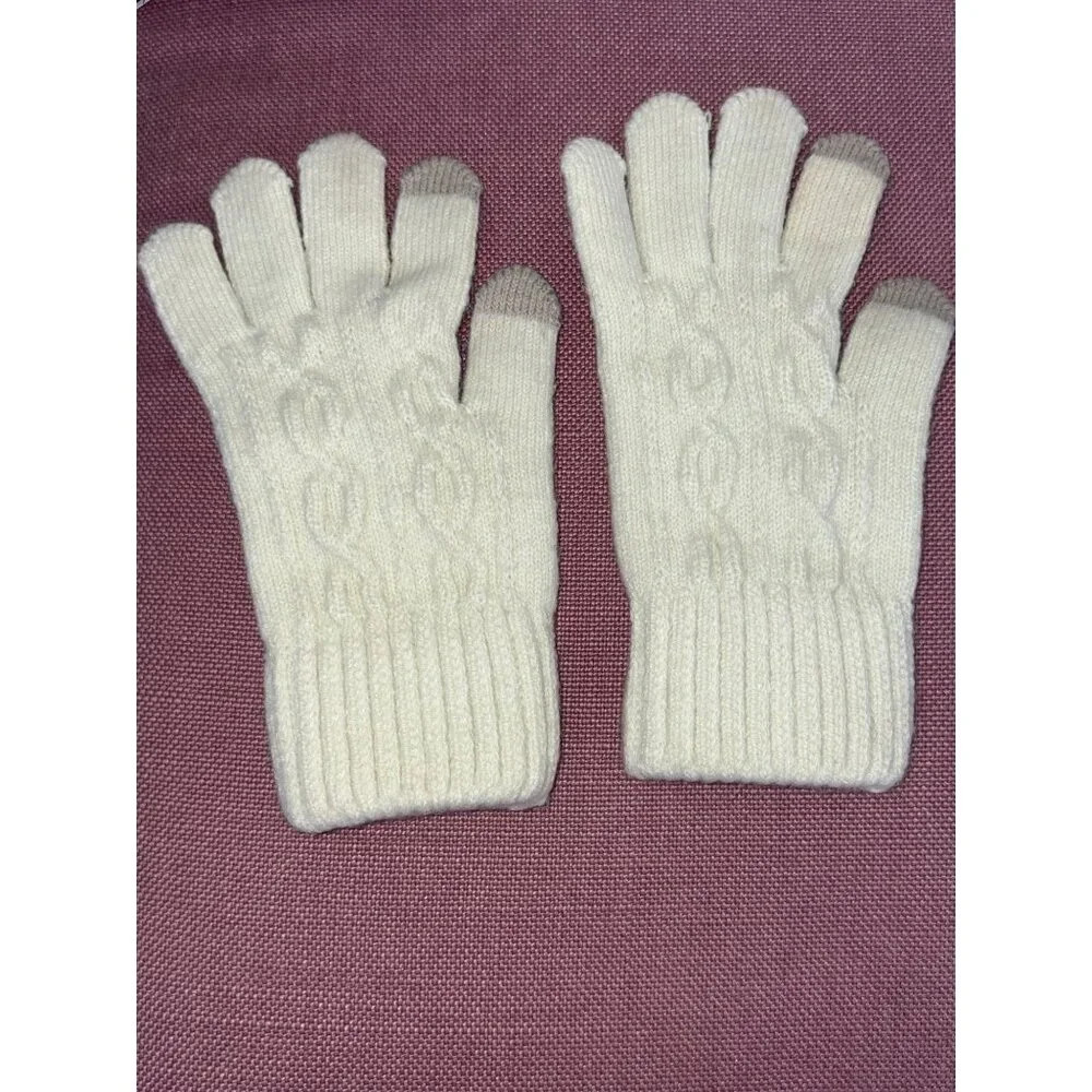 Hat Attack Frosty Touch Gloves in Ivory One Size Womens Smart Mittens